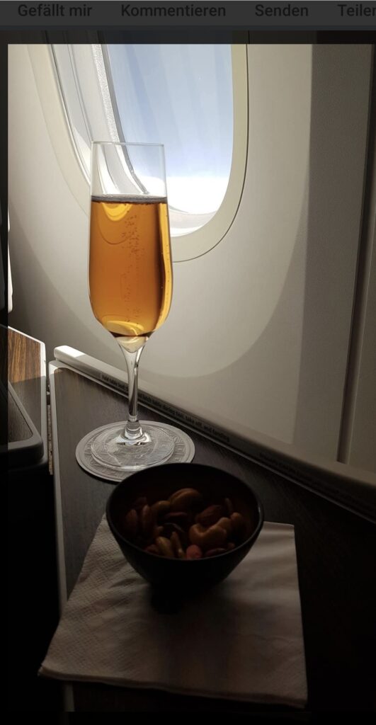Champagner Qatar Airways