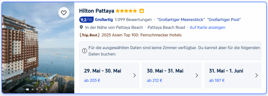 Pattaya - Hotelempfehlungen für zentral Pattaya, Naklua, Jomtien & die Beach Road 27 Hilton Pattaya