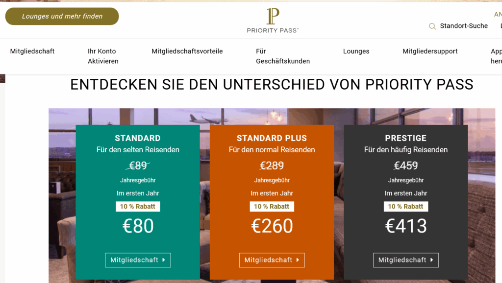 Screenshot Priority Lounge Pass