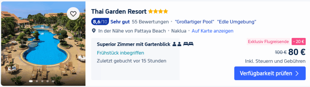 Pattaya - Hotelempfehlungen für zentral Pattaya, Naklua, Jomtien & die Beach Road 16 Thai Garden Resort 1