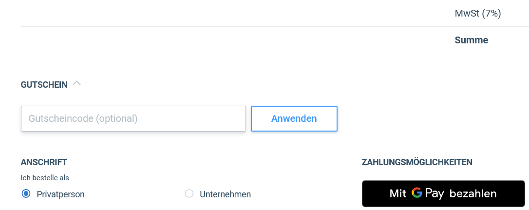 Gutschein Screenshot fuer E Books