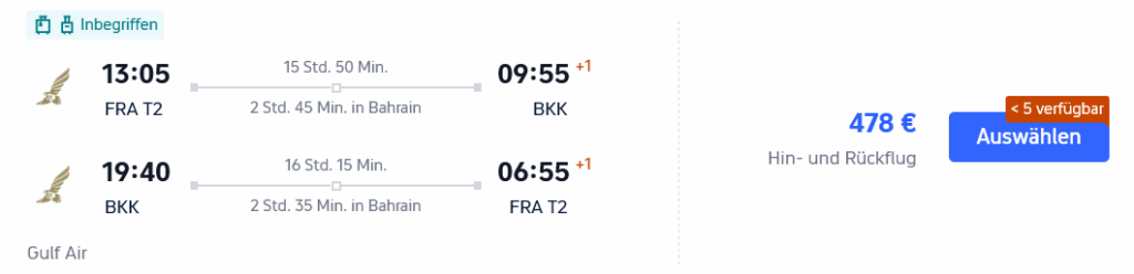 Herbst-Deal: Im August, September & Oktober mit Gulf Air & Etihad Airways für 478 Euro von Deutschland nach Bangkok - Hin-und Rückflug, inklusive Aufgabegepäck 6 Screenshot Gulf Air 10.09. 25.09.25