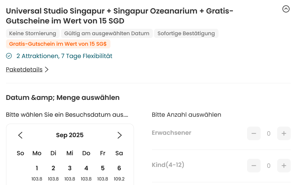 Universal Studios SIN Gutschein III