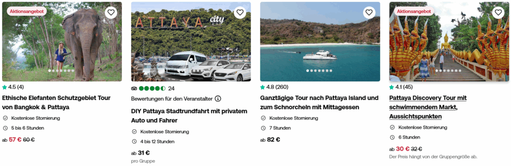 Pattaya - Hotelempfehlungen für zentral Pattaya, Naklua, Jomtien & die Beach Road 31 VIATOR Screenshot Pattaya