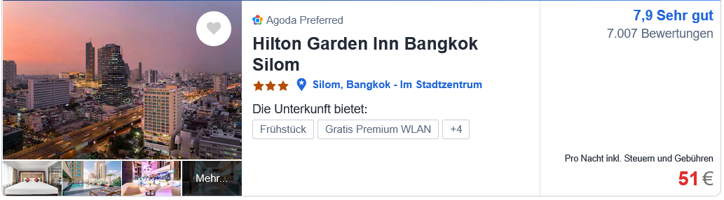 TOP Deal nach Thailand: Mit Etihad Airways oder SAS im Spätwinter für 490 € nach Bangkok 11 Hilton Garden Inn BKK Silom