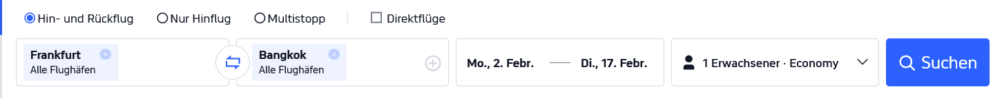 OMAN Air Flugdaten FRA BKK Februar 2026