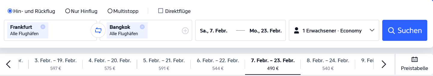 TOP Deal nach Thailand: Mit Etihad Airways oder SAS im Spätwinter für 490 € nach Bangkok 7 EY SAS FRA BKK 07.02. 23.02.2026