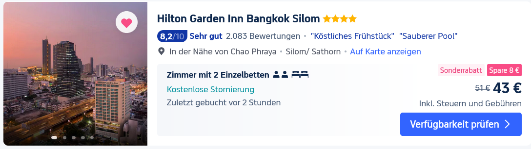 Hilton Garden INN Silom BKK bei Trip