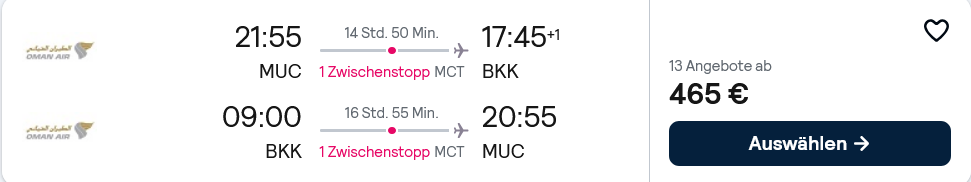 DEAL: Zu Songkran für 464 € mit Oman Air von Deutschland nach Bangkok 4 OMAN Air D BKK DEAL