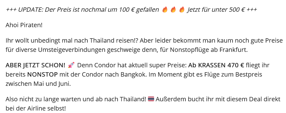 Preise nochmal gefallen: Für 470 € mit Condor nonstop von Deutschland nach Bangkok 4 Update Condor Urlaubspiraten