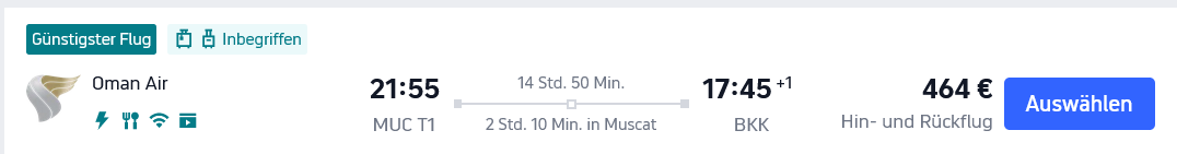 DEAL: Zu Songkran für 464 € mit Oman Air von Deutschland nach Bangkok 5 Trip OMAN Air Deal