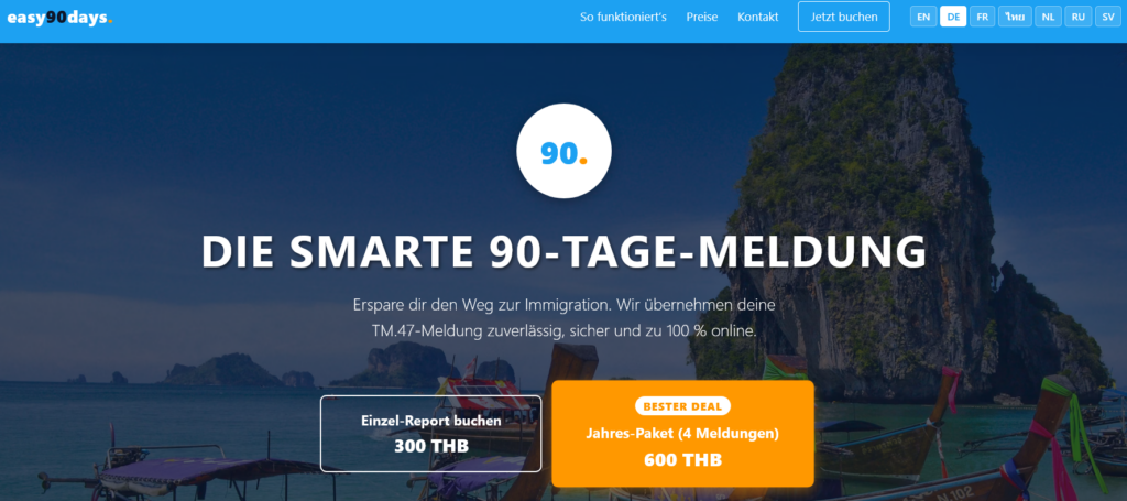 90-Tages Meldung bei der Immigration: Zeit sparen mit dem Easy90Days Service 3 Screenshot 2026 07 18 at 01 29 02 90 Tage Meldung Thailand – TM47 online erledigen easy90days.com